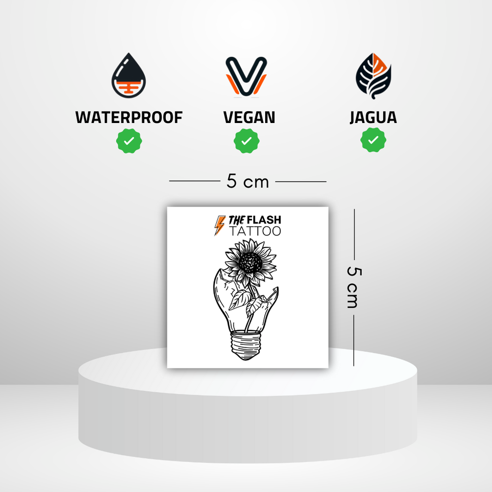Tatouage ampoule avec tournesol fleur tattoo éphémère pour femme