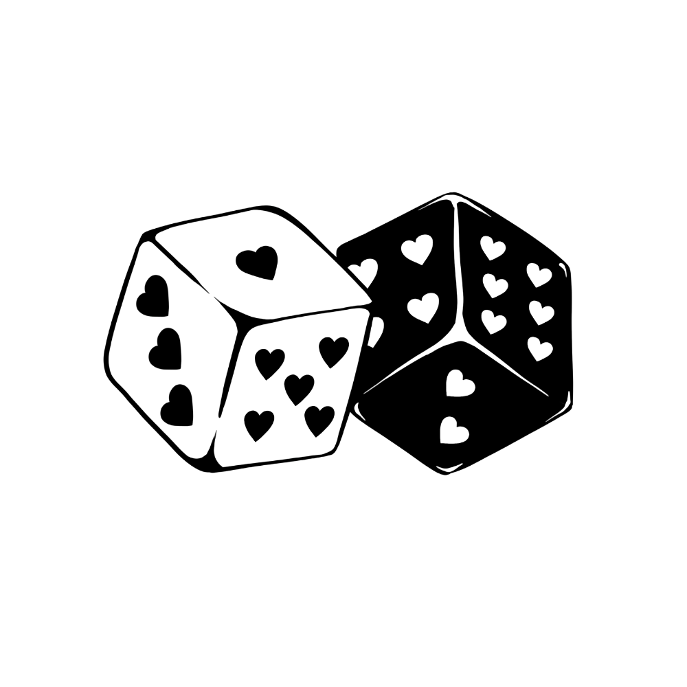 Tatouage dés avec coeur