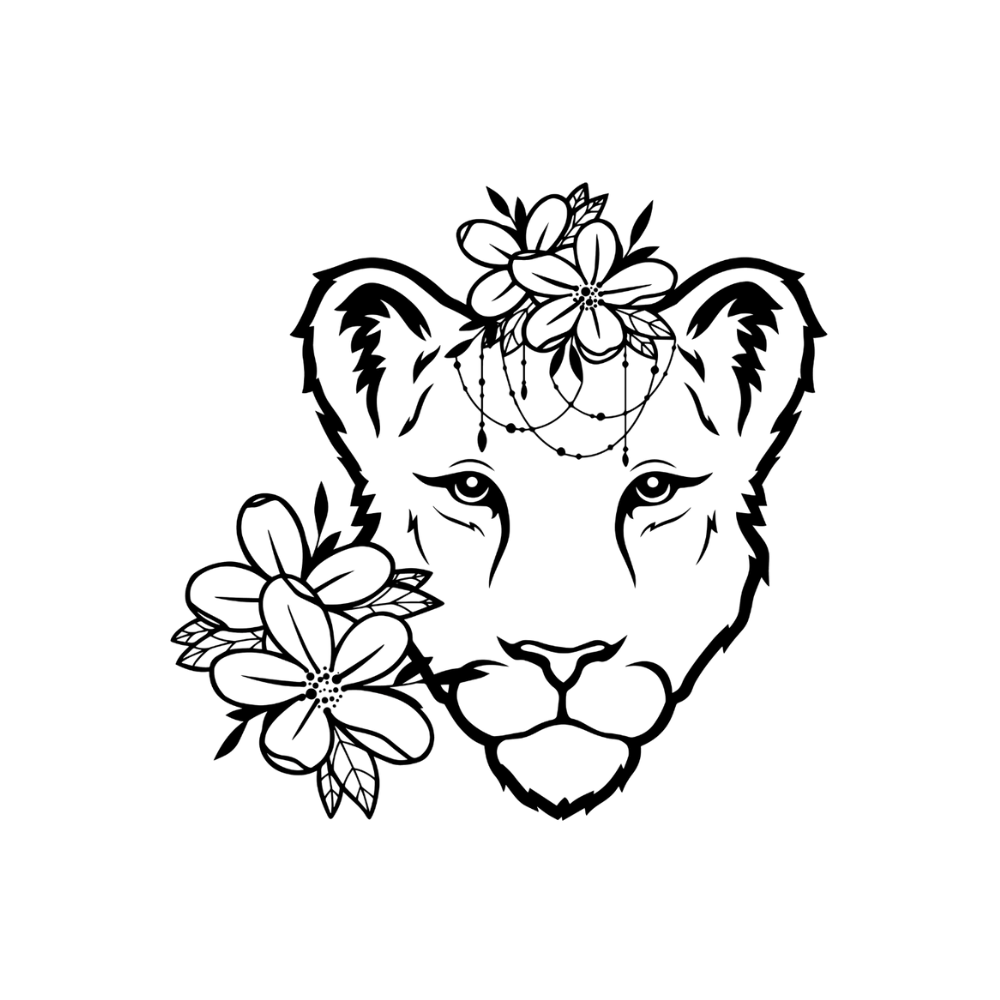 Blumige Löwin