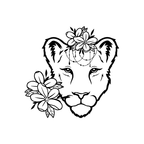 Blumige Löwin