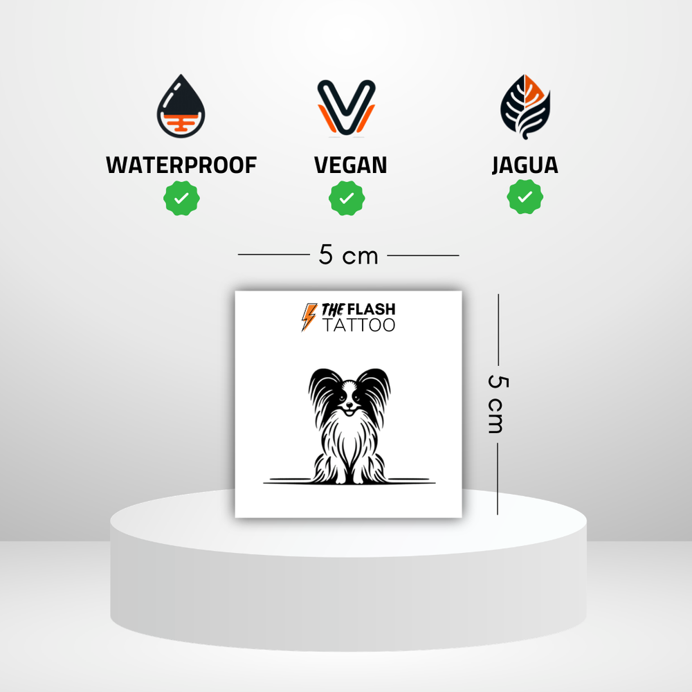 Tatouage ephemere chien epagneul papillon