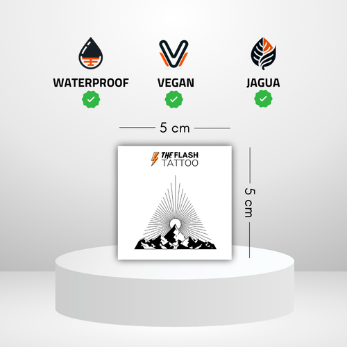 Tatouage temporaire montagne soleil