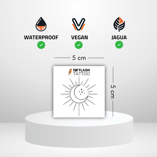 Tatouage ephemere soleil et lune jagua longue durée jusqu'à 2 semaines