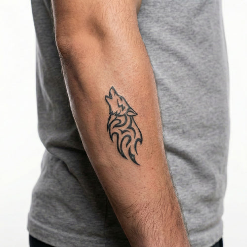 Tatouage homme loup réaliste longue durée
