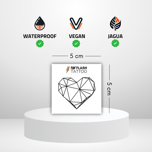 Tatouage ephemere coeur minimaliste effet vrai tattoo longue durée