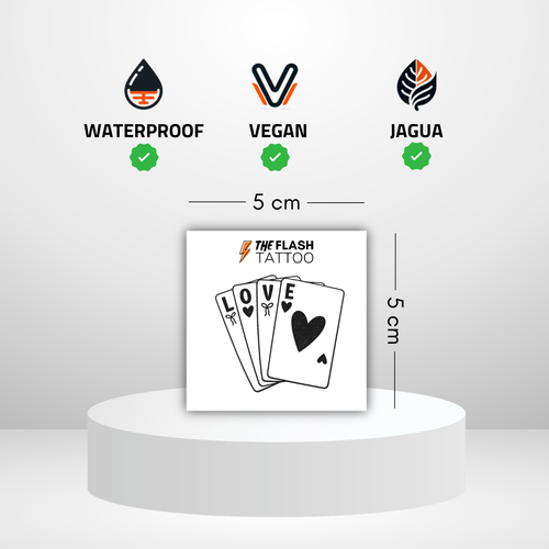 Tatouage éphémère carte à jouer love